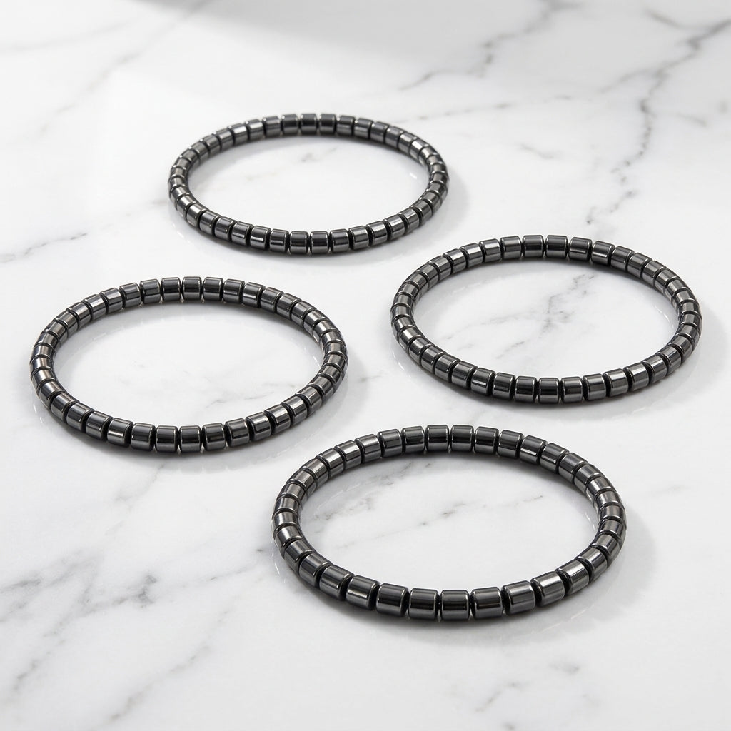 4 Pulseras de Hematita