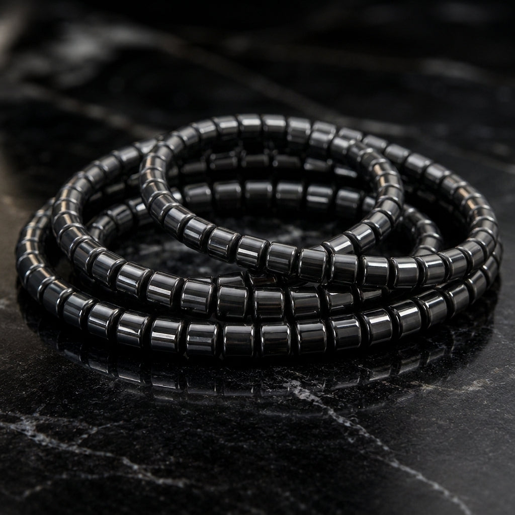 4 Pulseras de Hematita