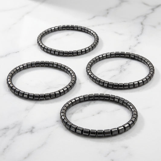 PACK X4 HEMATIA Pulsera Hematite Protectora « Energía Concentración Deseo